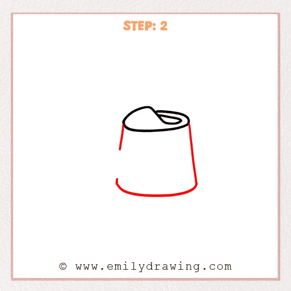 how to draw a watering can - Step 2